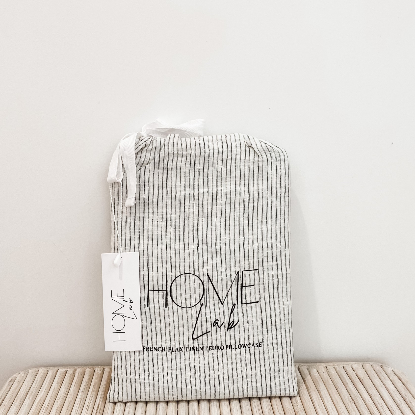 100% French Flax Linen Euro Pillowcase - Charcoal gallery detail image