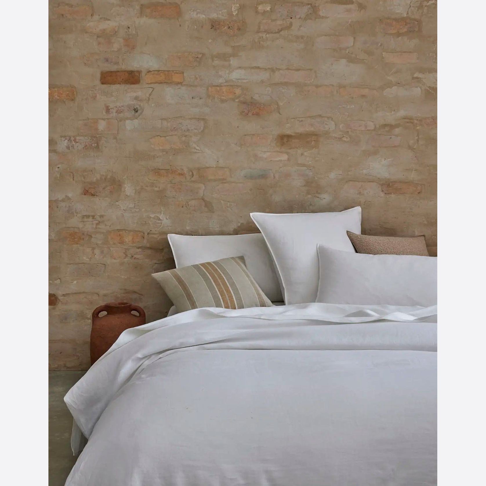 Ravello Pillowcase Pair - White | Standard, King or Euro Size gallery detail image