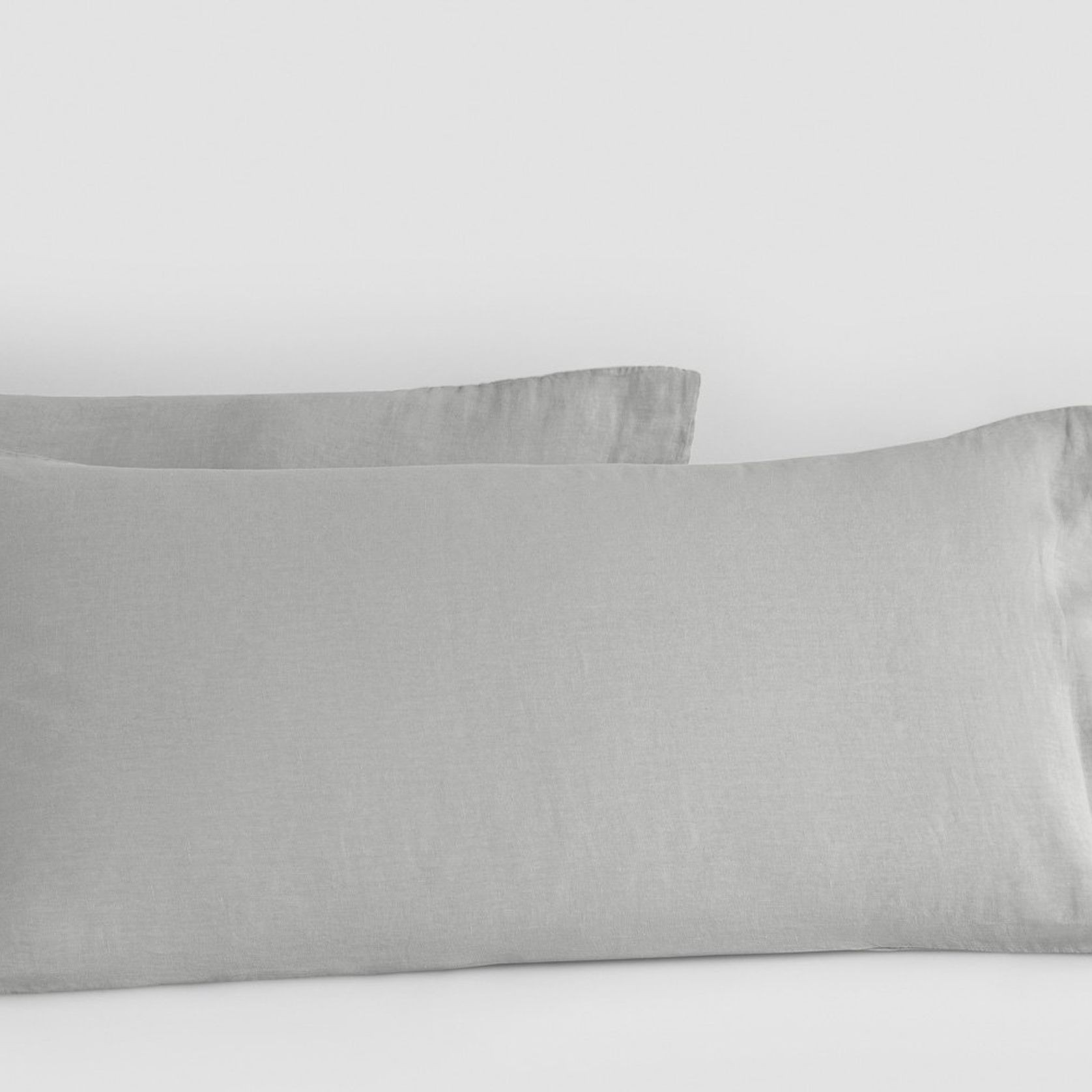 Linen Pillow Cases Stone Standard Pair gallery detail image