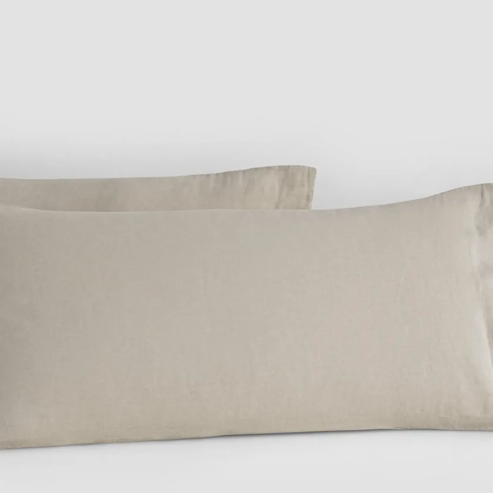 Linen Pillow Cases Stone Standard Pair gallery detail image