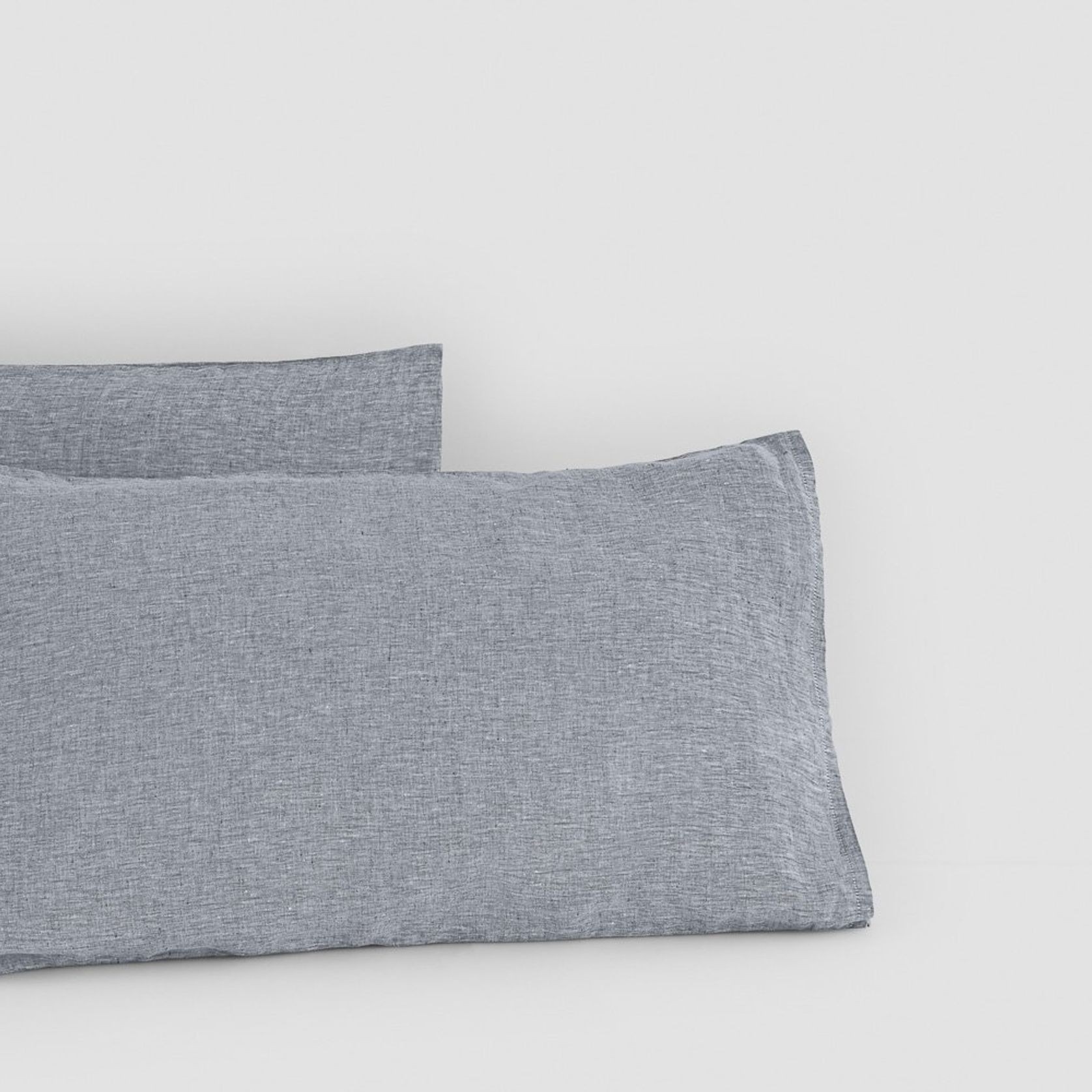 Linen Pillow Cases Stone Standard Pair gallery detail image