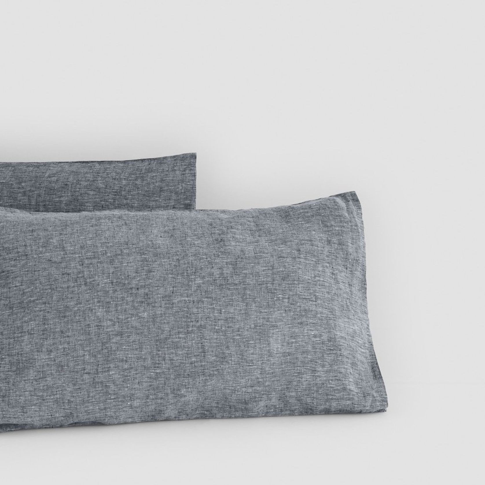 Linen Pillow Cases Stone Standard Pair gallery detail image