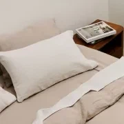 Linen Pillow Cases Stone Standard Pair gallery detail image