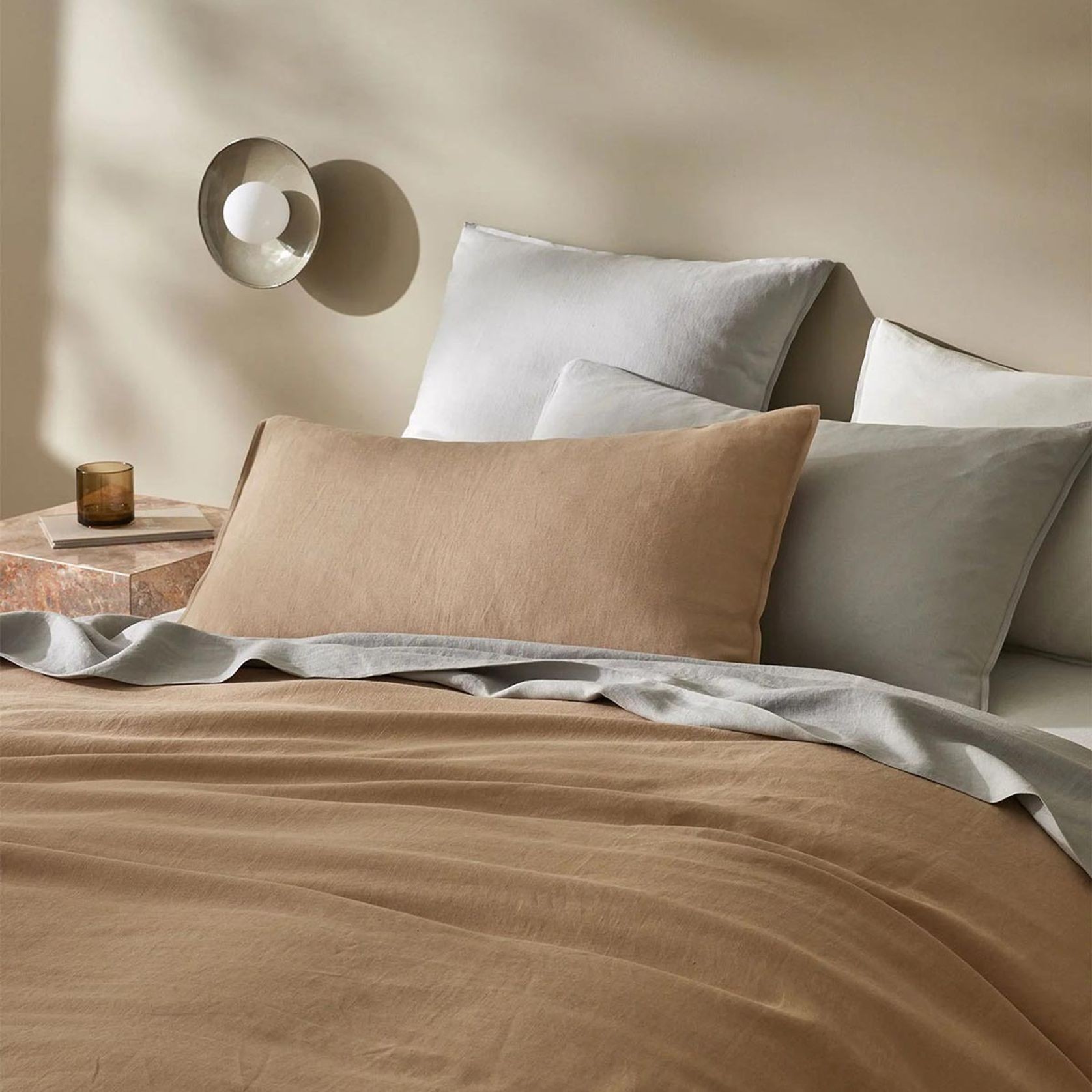 Ravello Pillowcase Pair - Silver | Standard, King or Euro Size gallery detail image