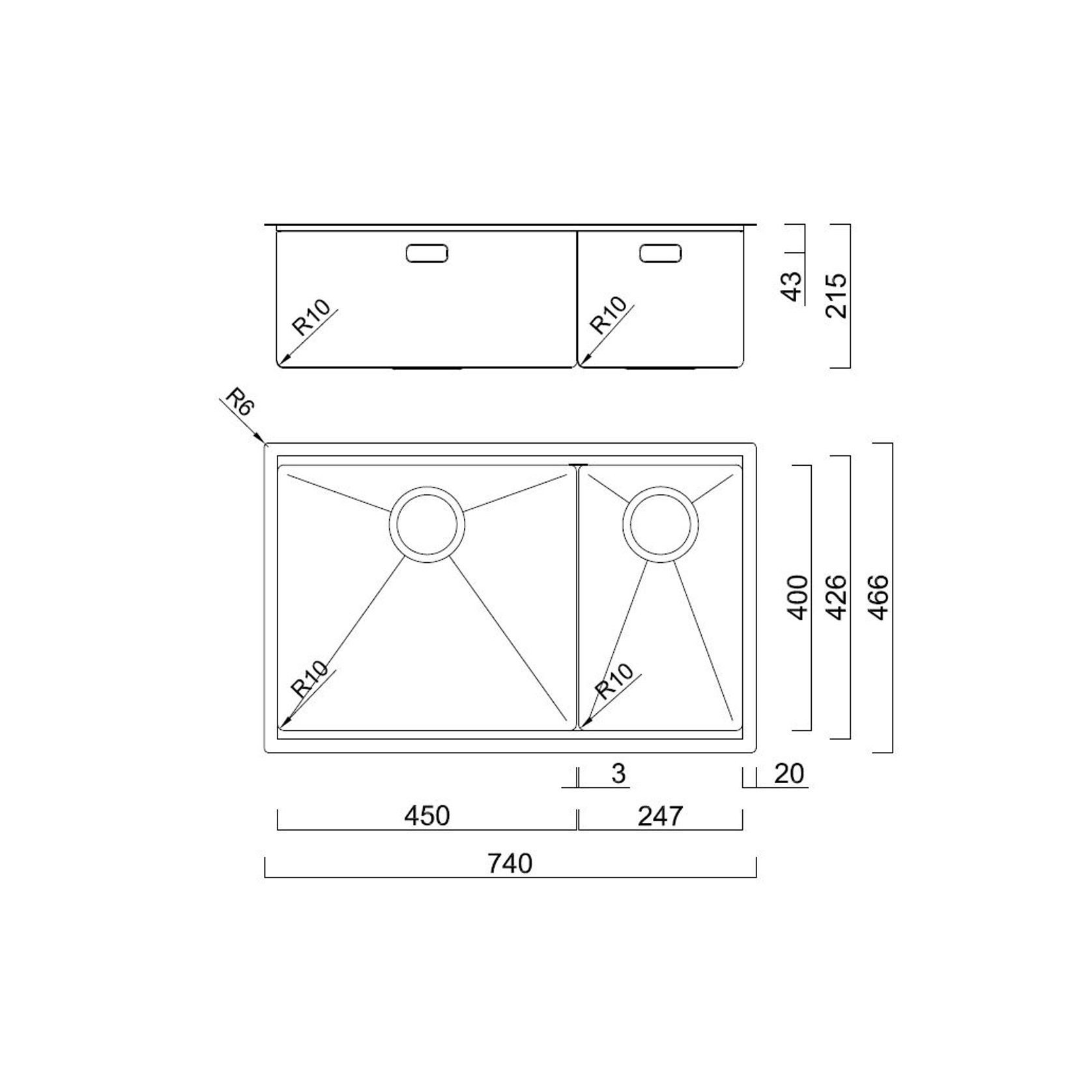 Prep Center Double Bowl + Accessories (ITB450DL) gallery detail image