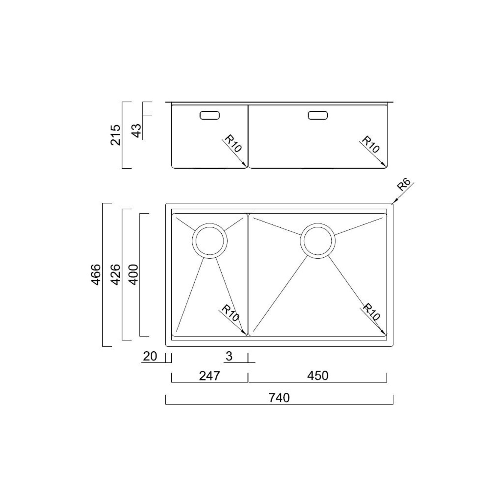 Prep Center Double Bowl + Accessories (ITB450DR) gallery detail image