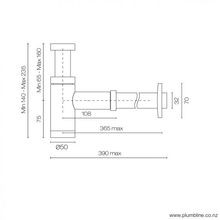 Swiss Deluxe Bottle Trap 32mm Brushed Stainless Steel gallery detail image