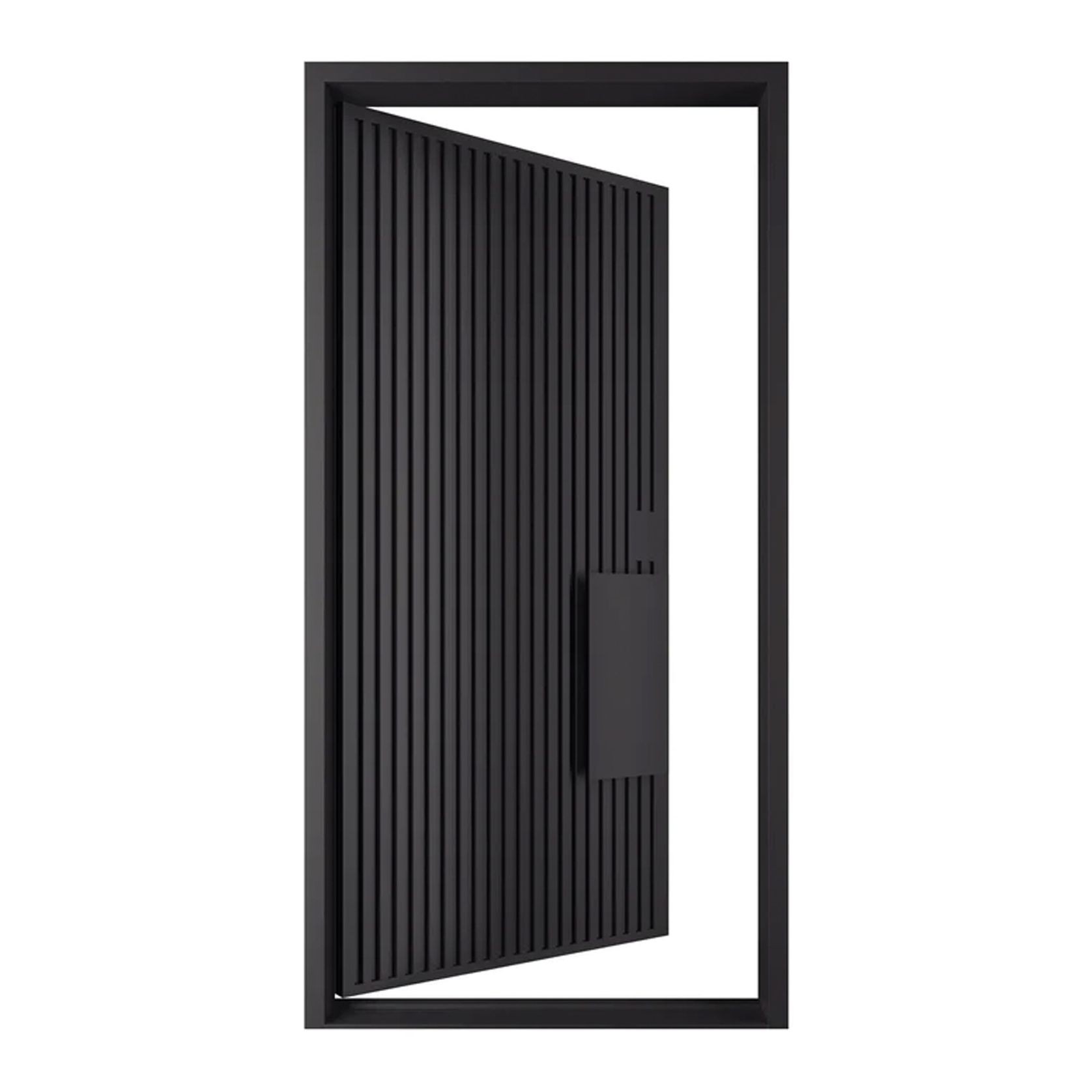 Iron Batten Pivot Entry Doors - Galvanised gallery detail image