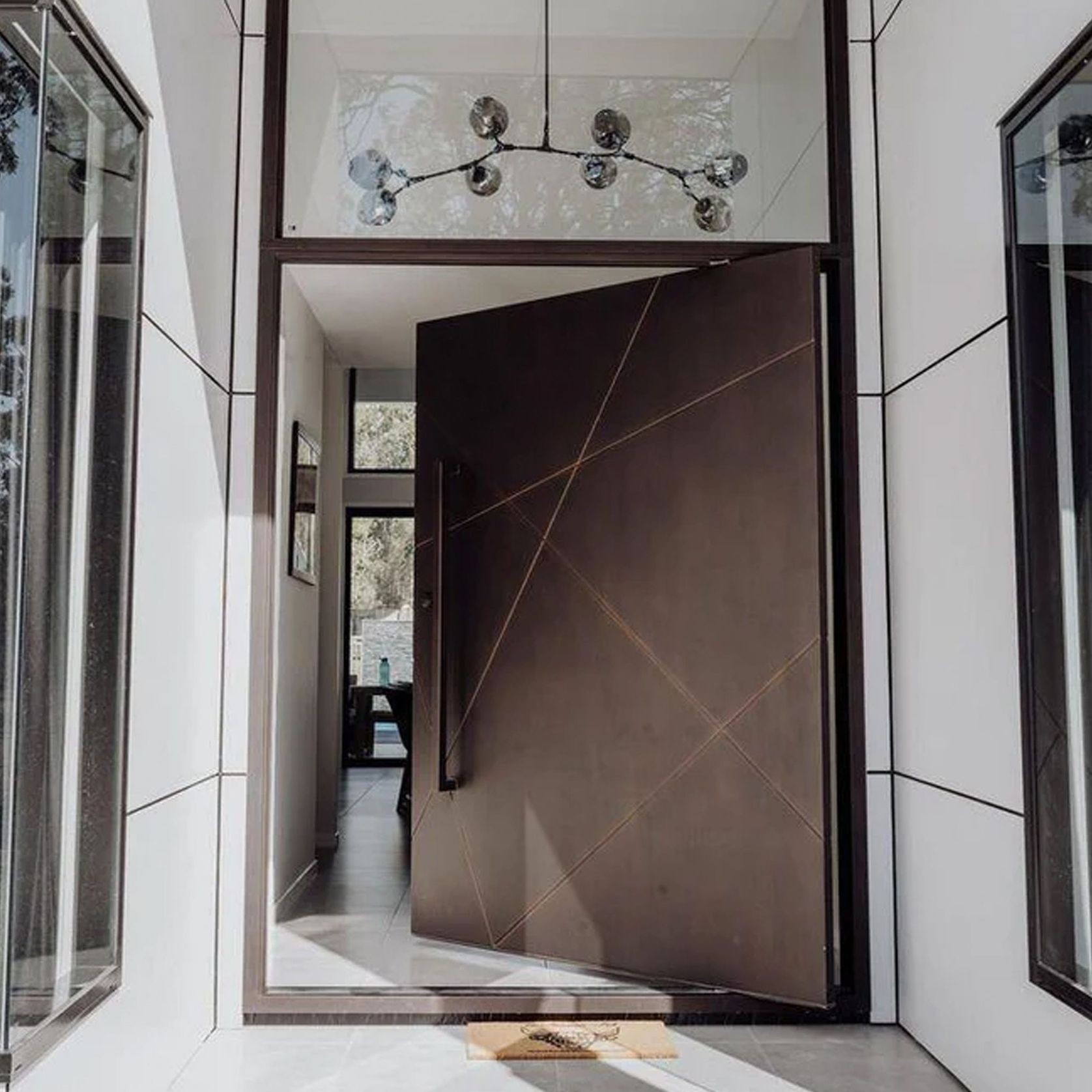 Iron Pivot Entry Doors - Galvanised gallery detail image