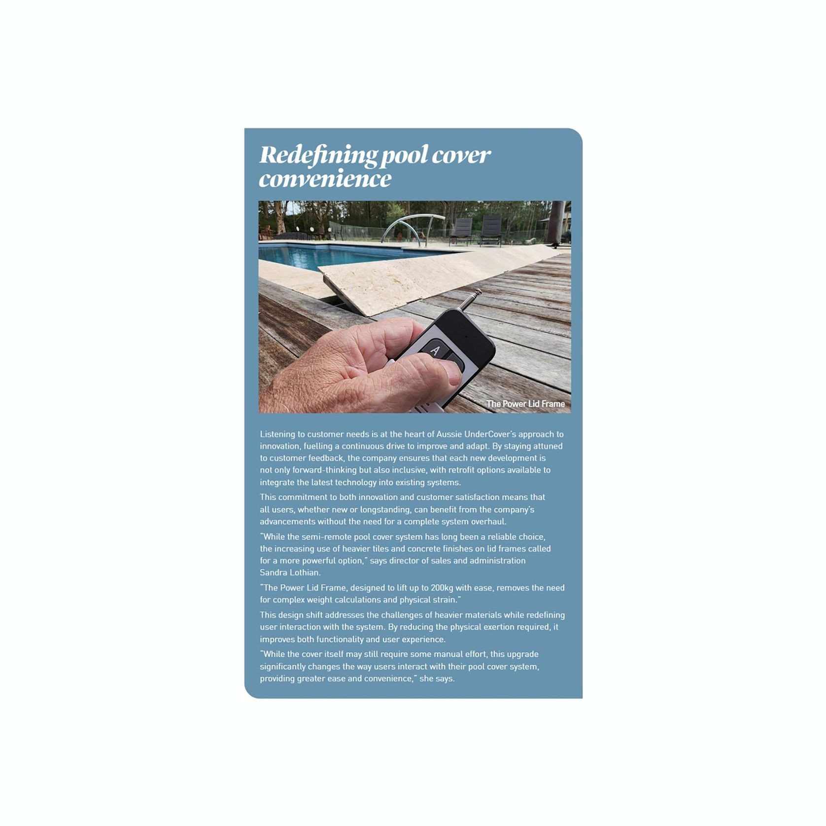 Power Lid Frame  by Aussie UnderCover gallery detail image