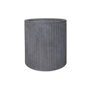 Piako Ribbed Cylinder Planter Weathered Cement - Large gallery detail image