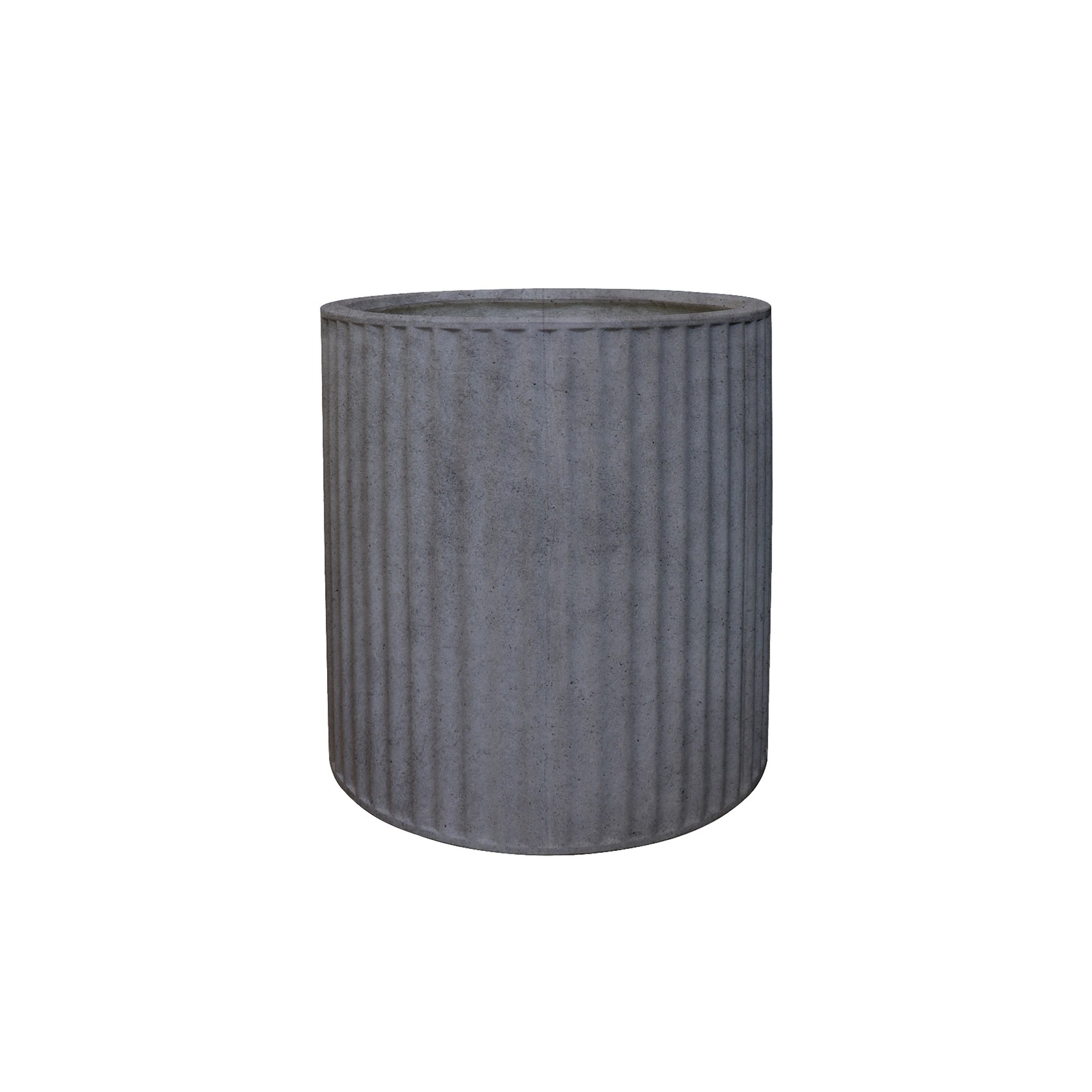 Piako Ribbed Cylinder Planter Weathered Cement - Medium gallery detail image