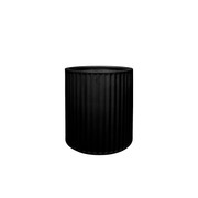 Piako Ribbed Cylinder Planter Black - Small gallery detail image