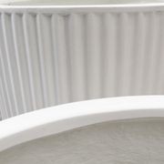 Piako Ribbed Cylinder Planter White - Large gallery detail image