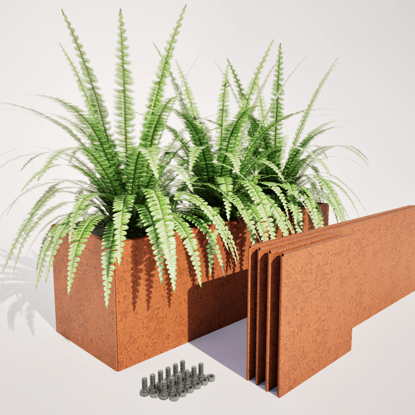 Family Herb Garden - 400mm High Kitset Corten Planters gallery detail image
