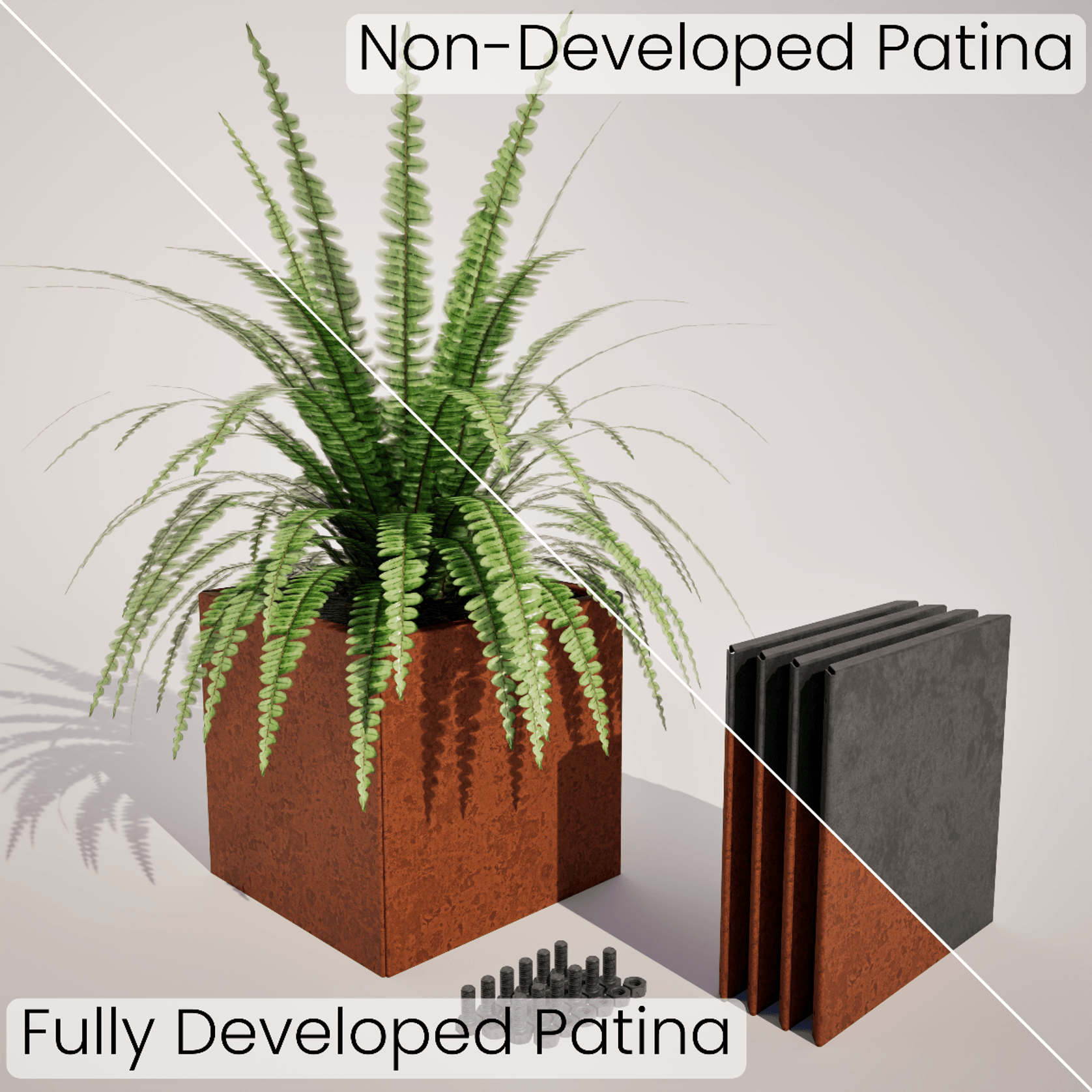 Family Herb Garden - 400mm High Kitset Corten Planters gallery detail image