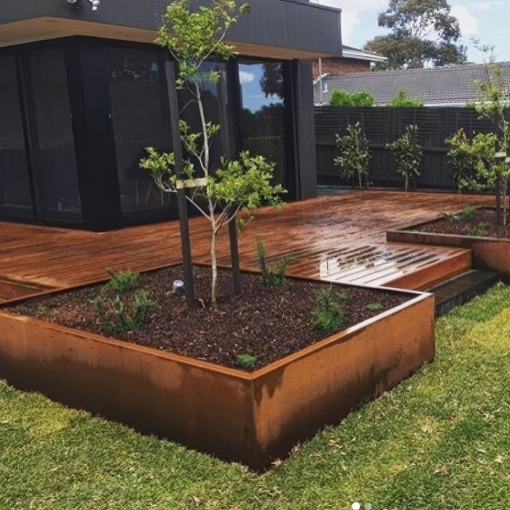 Corten Panels For Custom Planters – 550mm High. gallery detail image