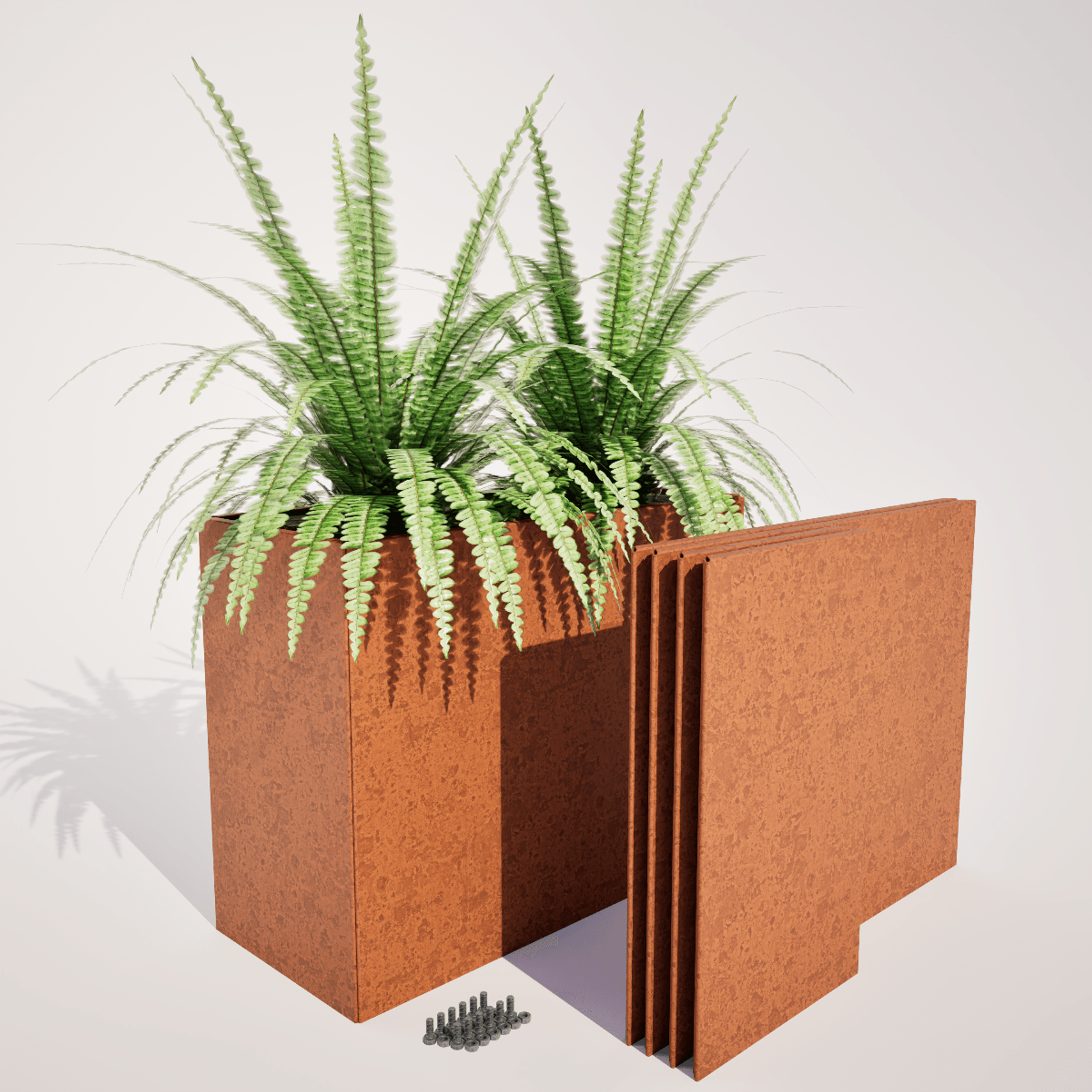 Privacy Planters - Flatpack Corten Steel 700mm High gallery detail image