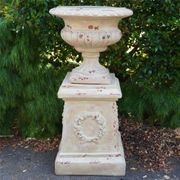 Aged Terracotta Classic Urn & Plinth gallery detail image