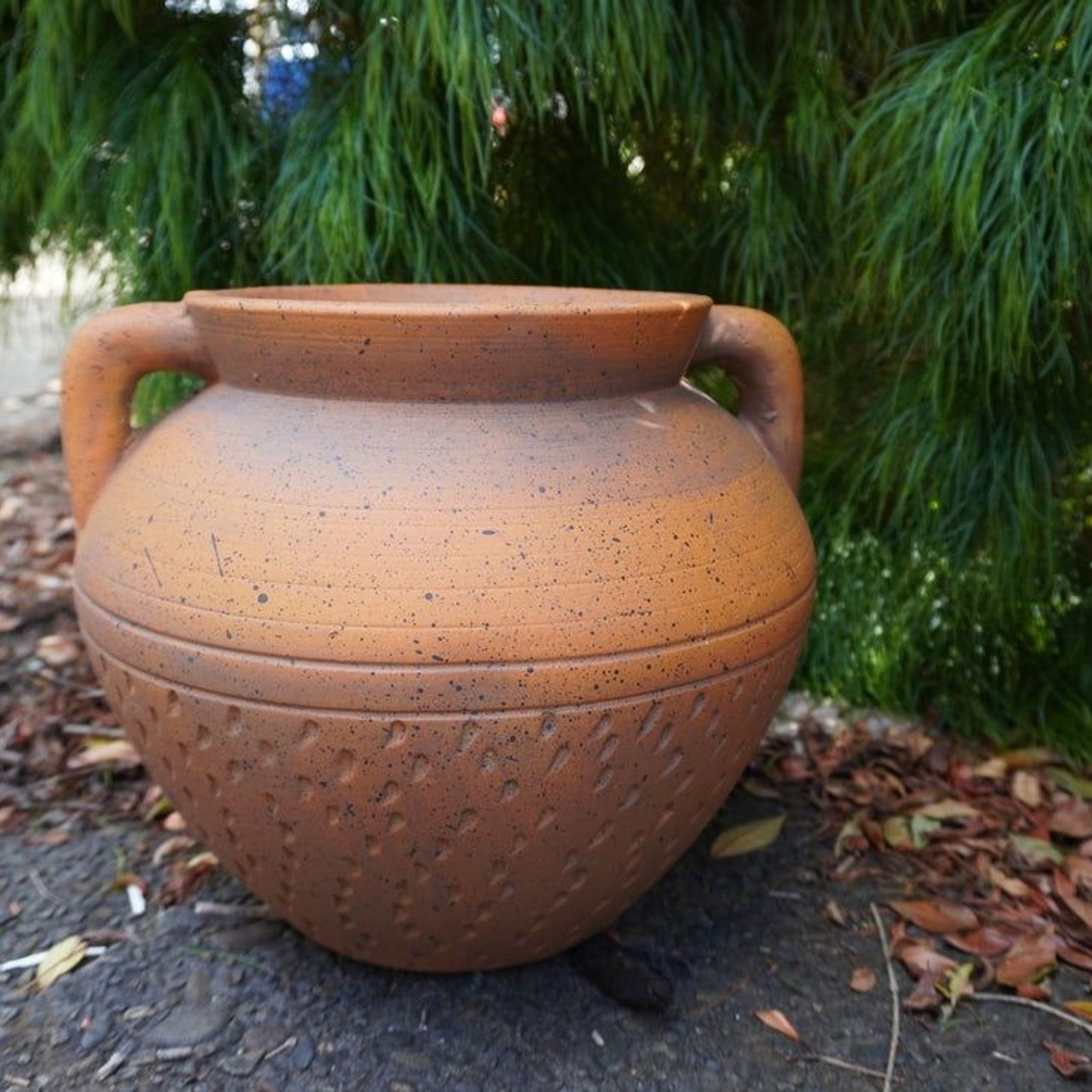 Antique Brown Pottery Urn gallery detail image