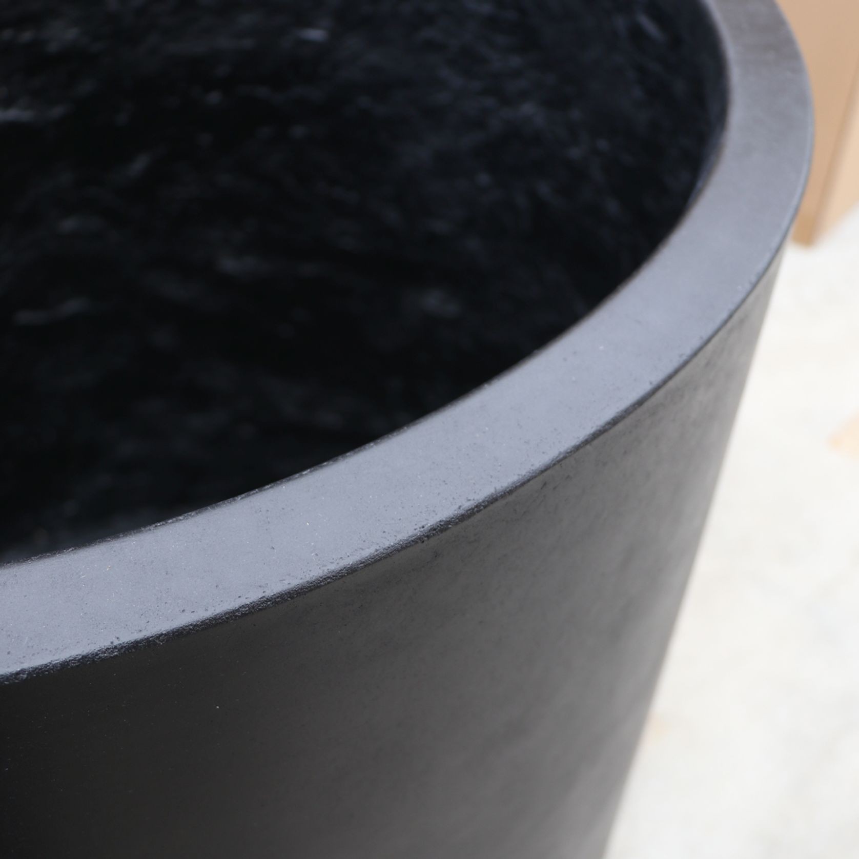 Mikonui Cylinder Planter Black - Medium gallery detail image