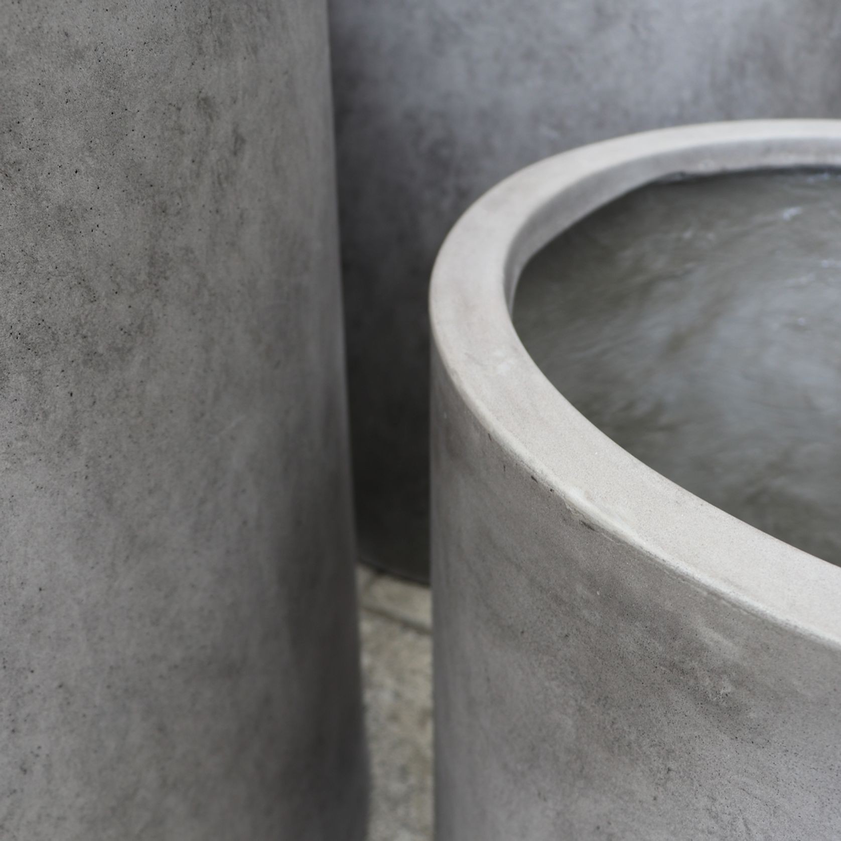 Mikonui Cylinder Planter Weathered Cement - Medium gallery detail image