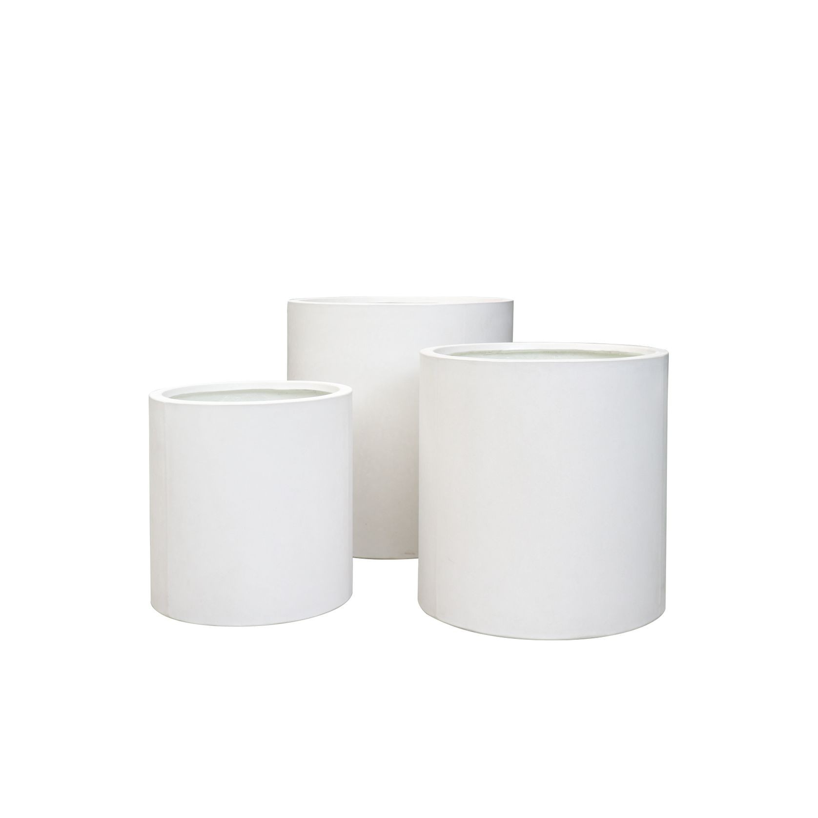 Mikonui Cylinder Planter White - Large gallery detail image