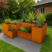 Privacy Planters - Flatpack Corten Steel 700mm High gallery detail image