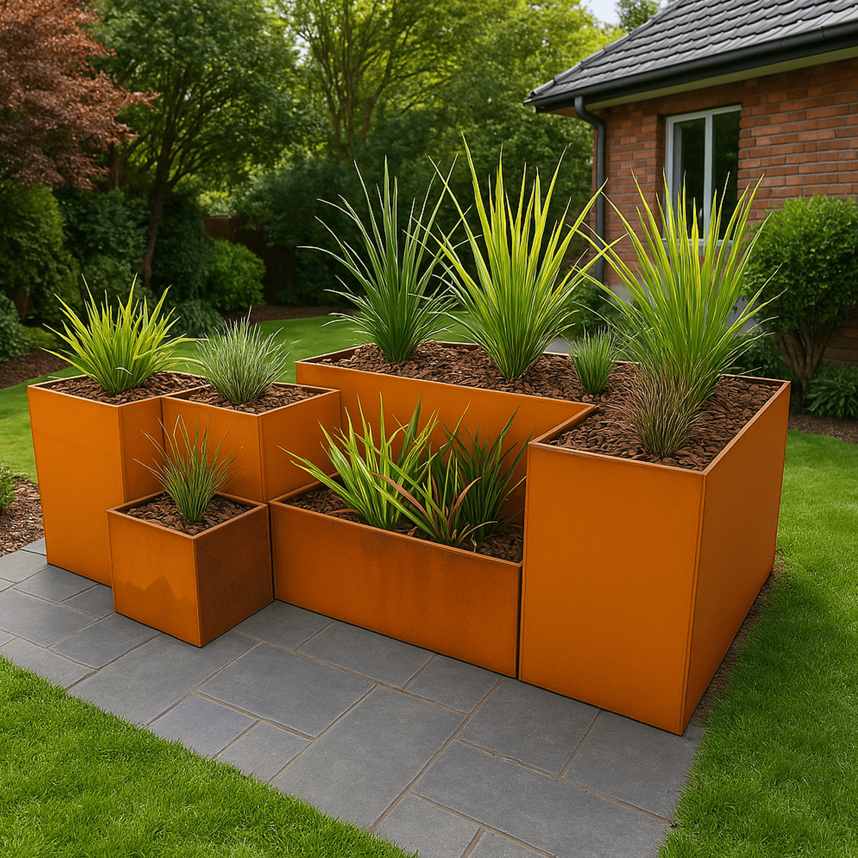 High Corten Steel Planter Boxes gallery detail image