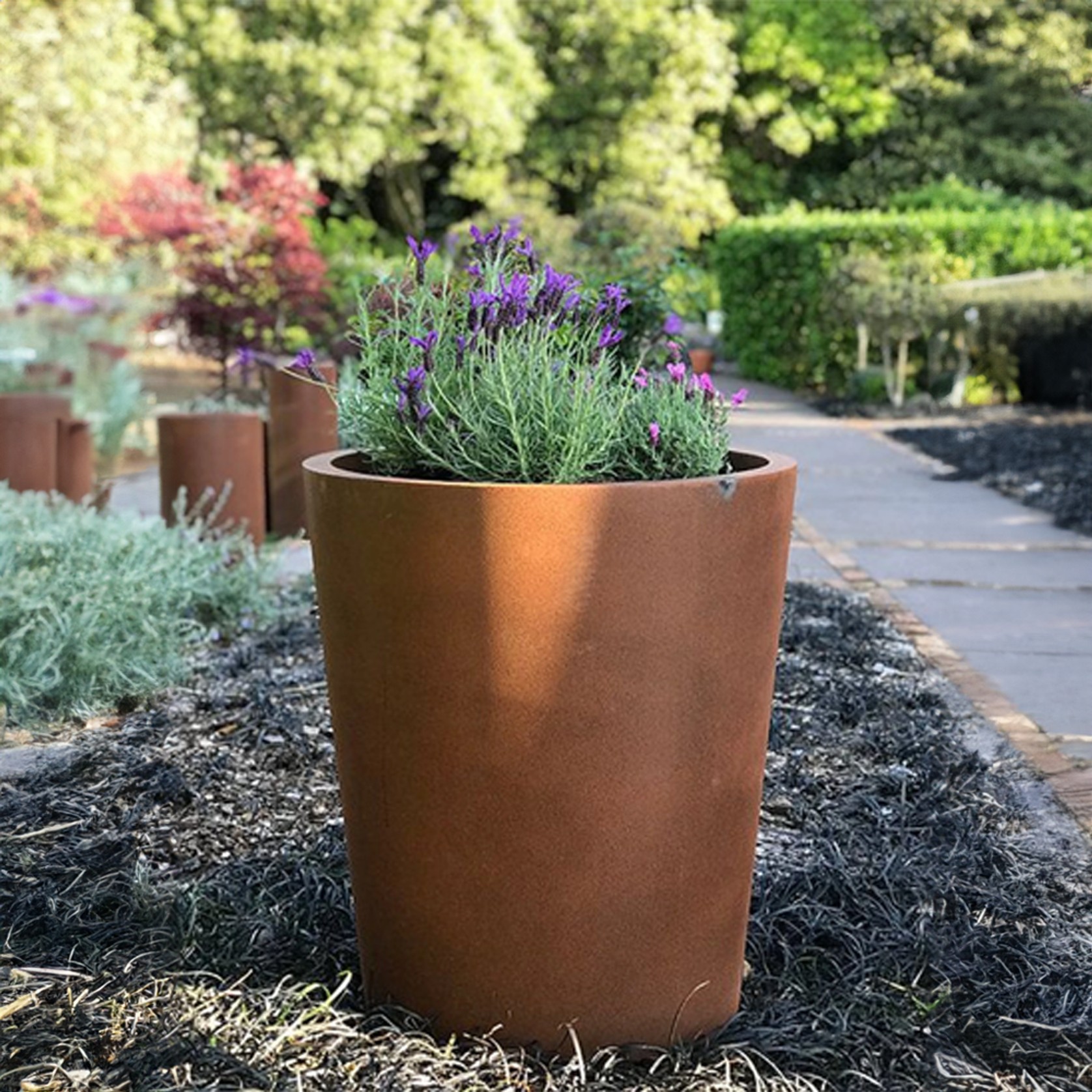 Corten Tapered Cylinder Planter gallery detail image