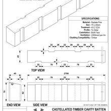 EB9 Castellated Timber Cavity Batten gallery detail image