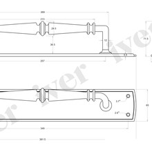 Iver Sarlat Door Pull Handle on Backplate Satin Nickel 380mm x 65mm 9349 gallery detail image