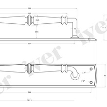 Iver Sarlat Door Pull Handle on Backplate 380mmx65mm Matt Black 9343 gallery detail image