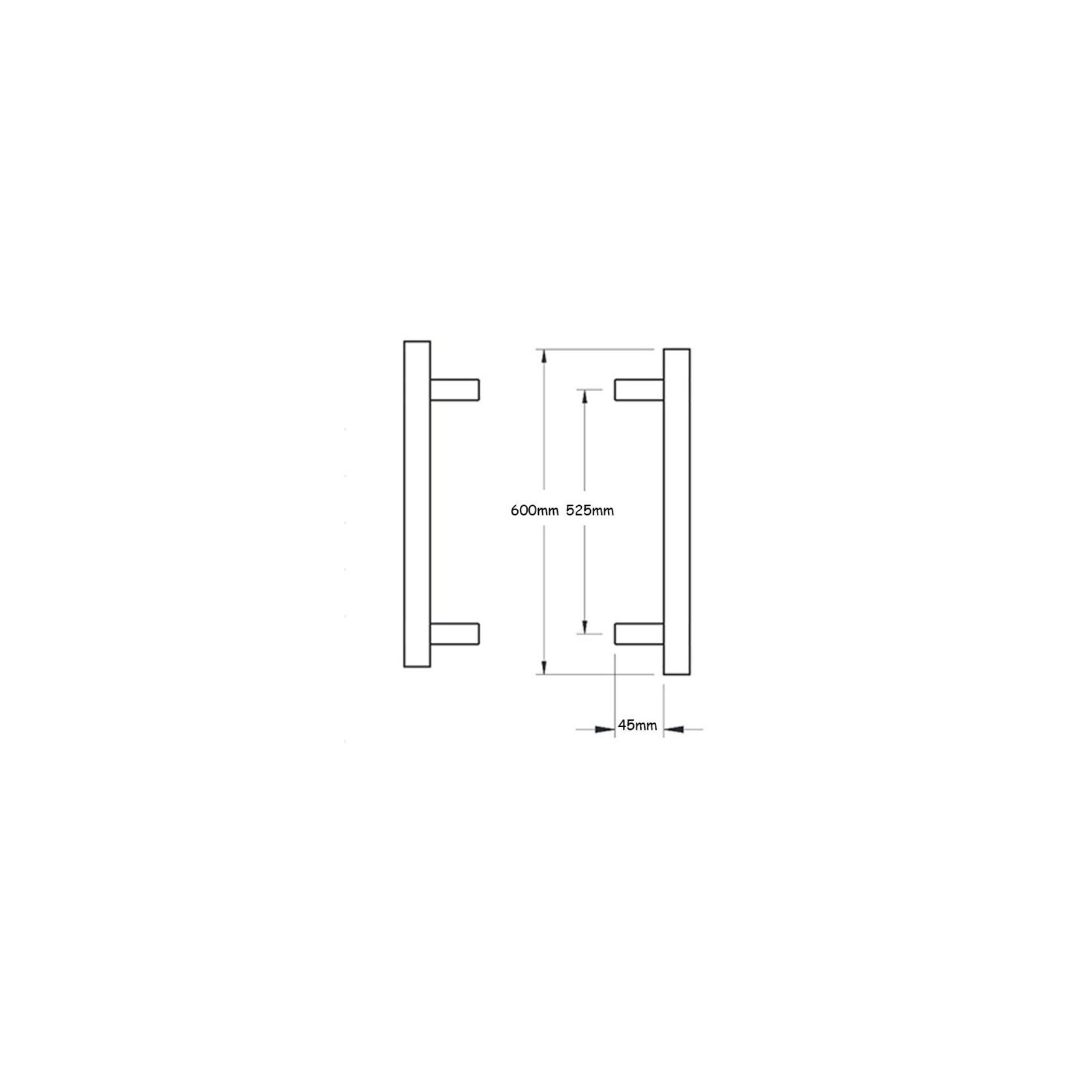 Lockwood Entrance Pull Handle 525mm Pair 145X525SSS gallery detail image