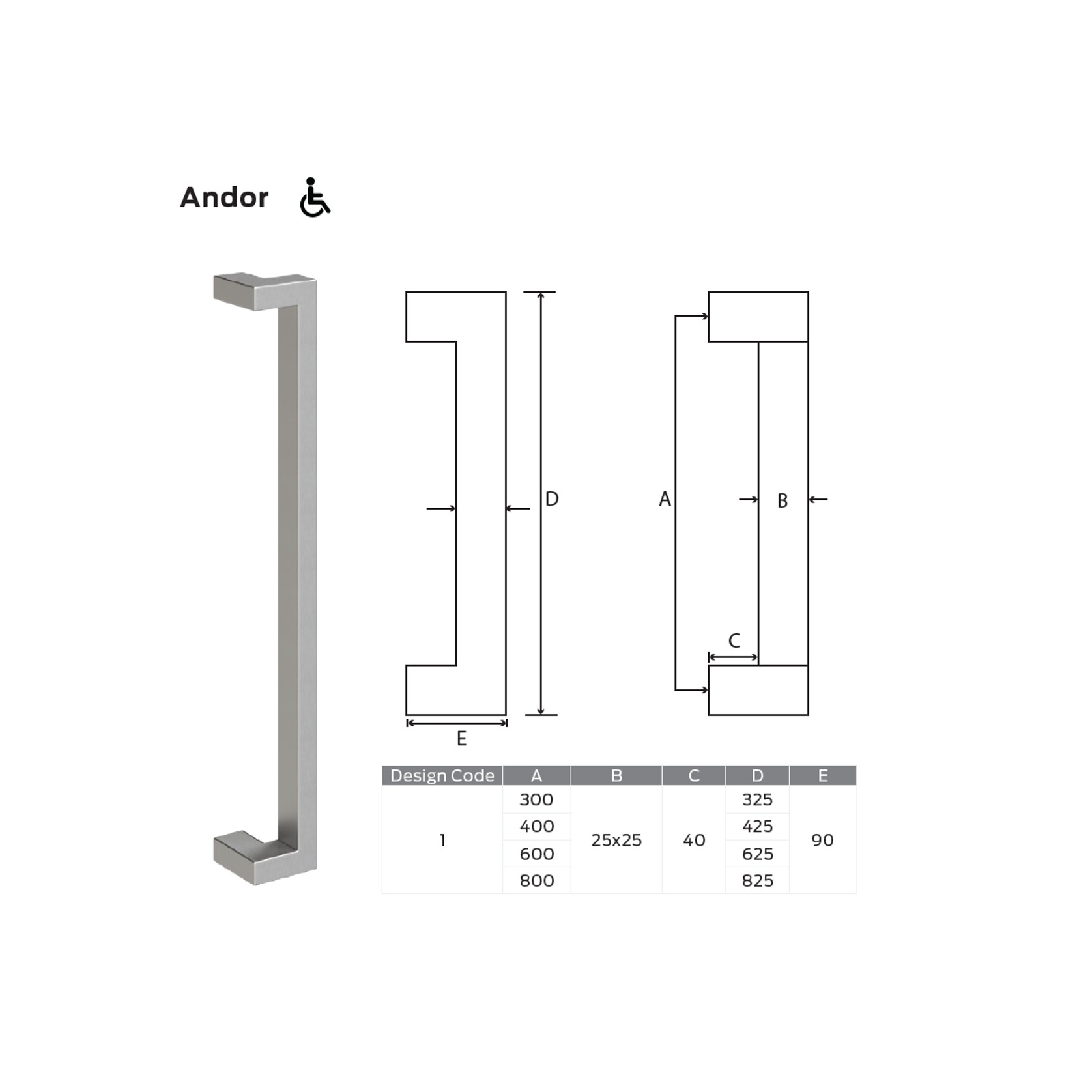 Schlage Andor Pull Handle gallery detail image