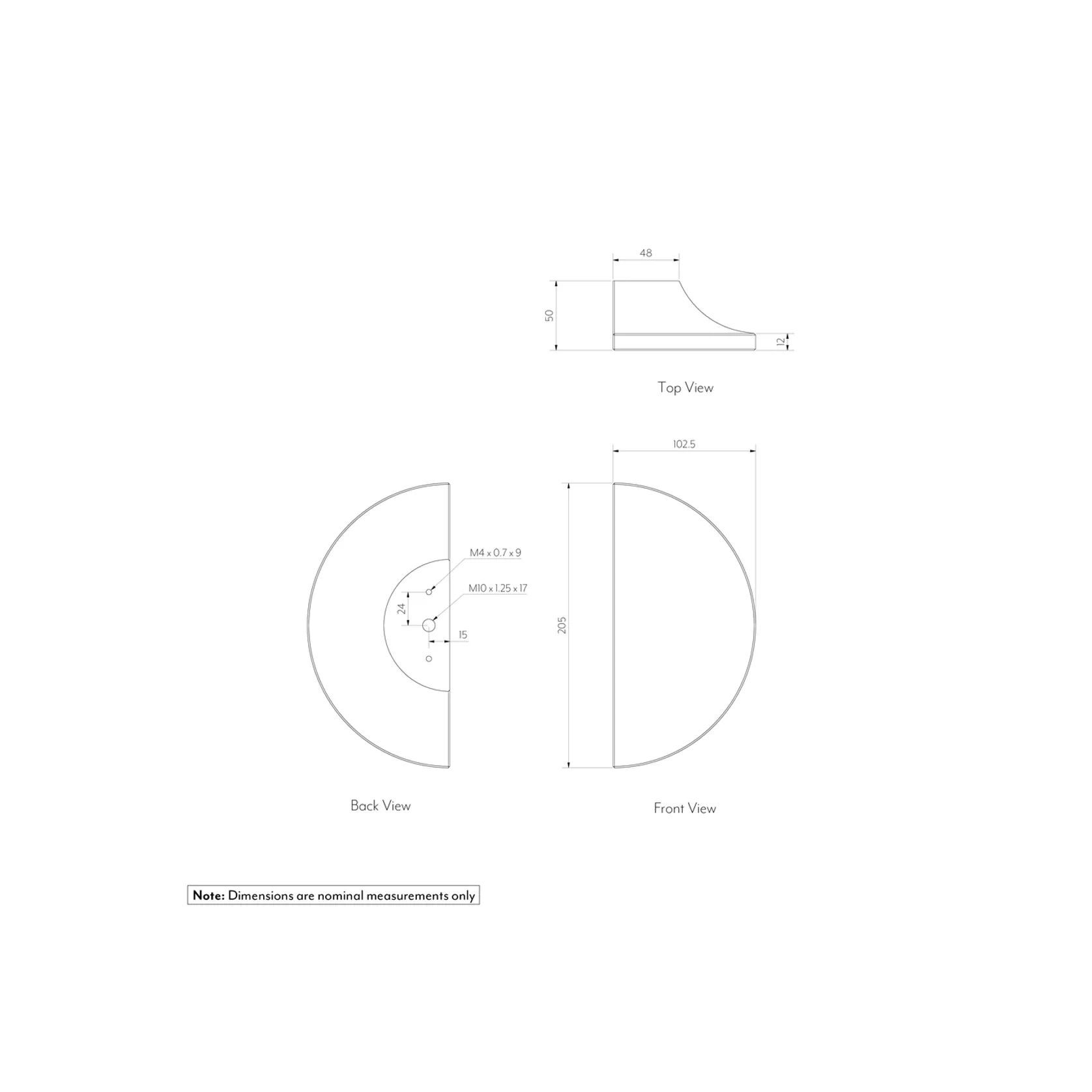 Atelis Concrete Half Moon Entry Door Pull (Single) gallery detail image