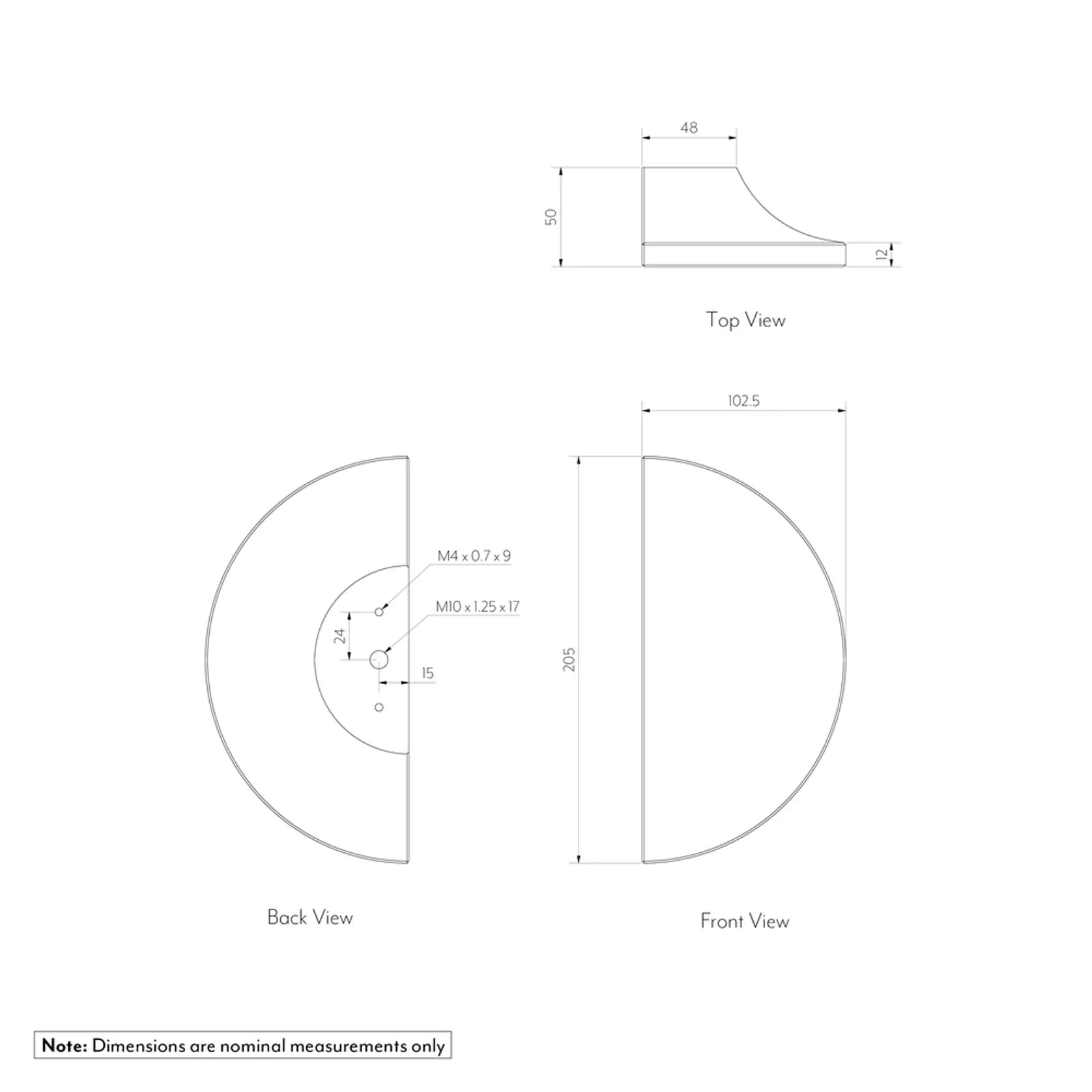 Atelis Concrete Half Moon Entry Door Pull (Single) gallery detail image