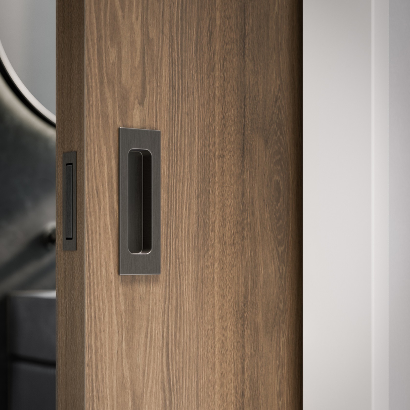 Cavity Slider Edge Pull | Brushed Gunmetal gallery detail image