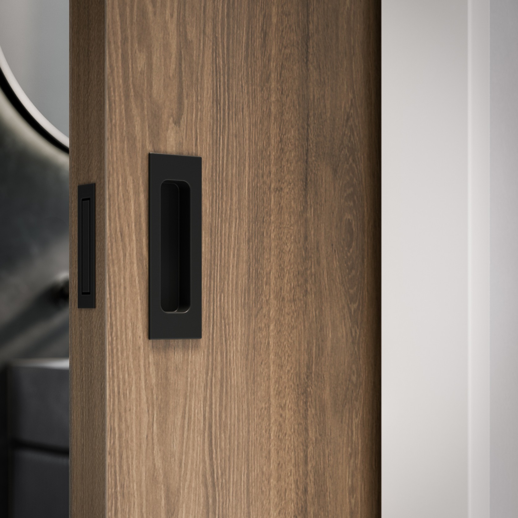 Cavity Slider Edge Pull | Matte Black gallery detail image