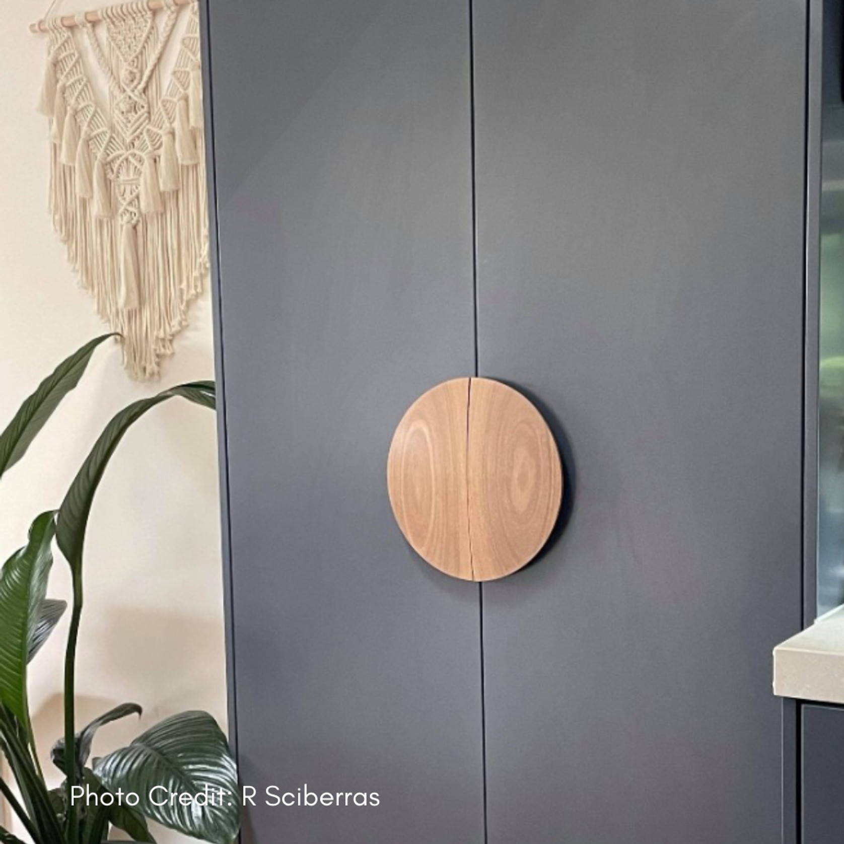 Curved Half-Moon - Timber Door Handle - TDH001 gallery detail image
