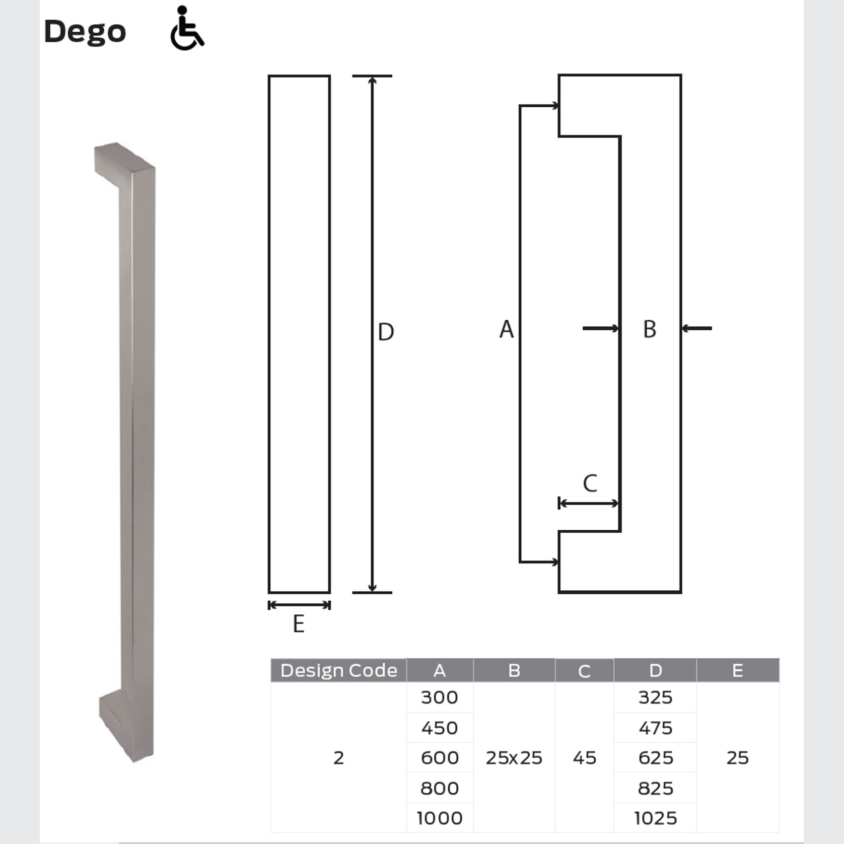 Schlage Dego Pull Handle gallery detail image