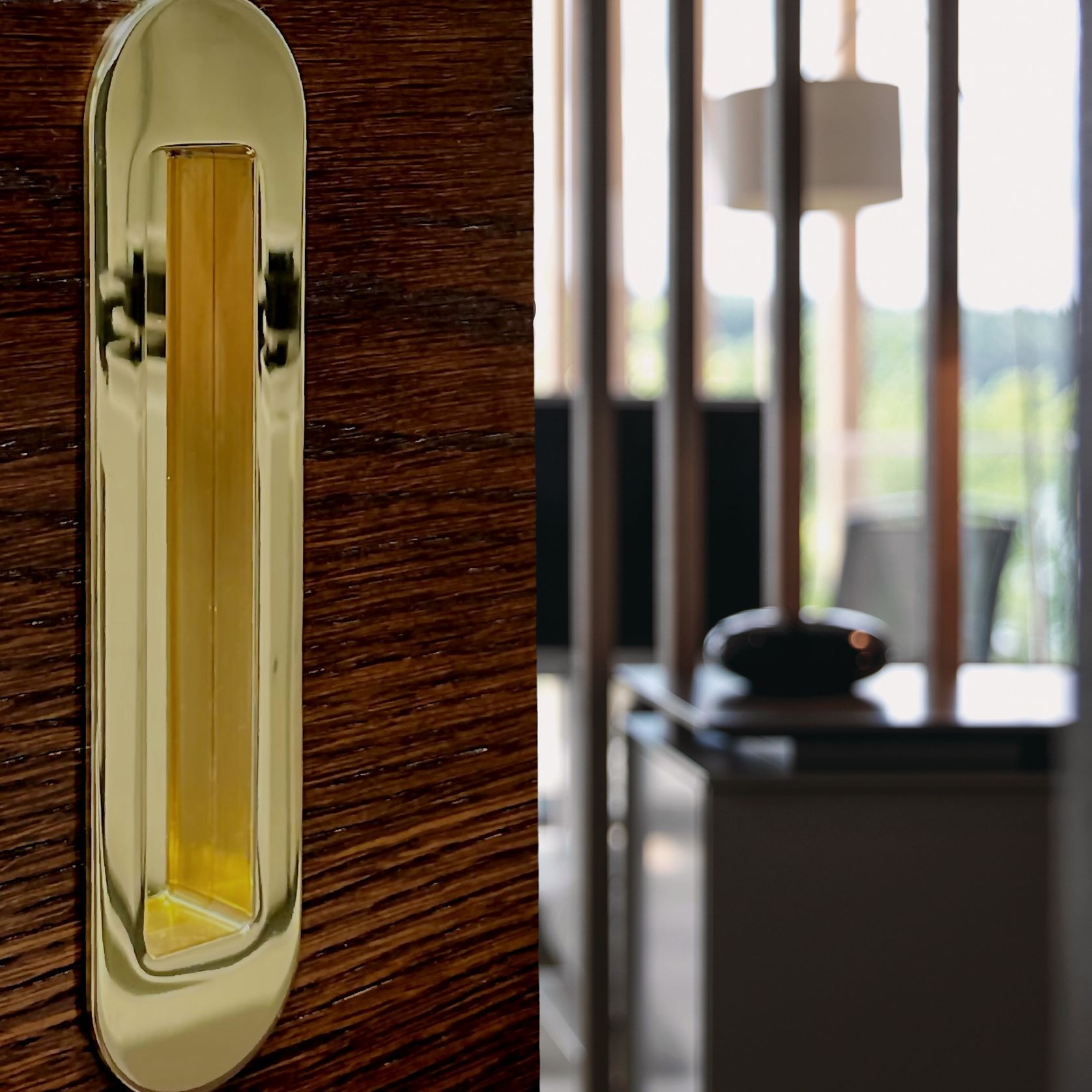 HB 860 Brass Soft Edge Flush Pull for Sliding/Cavity Doors gallery detail image