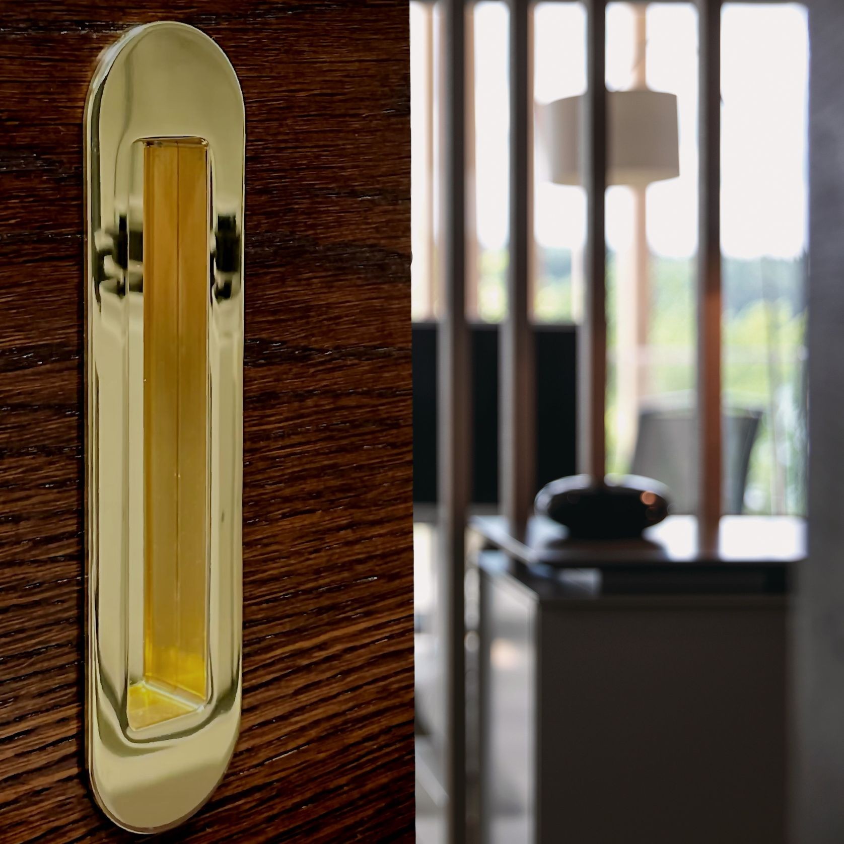 HB 860 Brass Soft Edge Flush Pull for Sliding/Cavity Doors gallery detail image