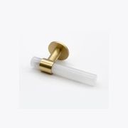 Joseph Giles - Collett Solid Brass & Marble Door Lever Handle With Round Rose gallery detail image