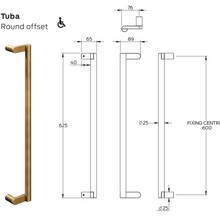 Legge 3800 Series Tuba Brass Pull Handle gallery detail image