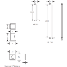 HB2300 Series Square D Pull Handles gallery detail image