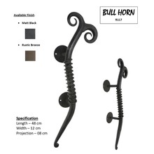 Bull Horn – Iron Door Pull Handle gallery detail image