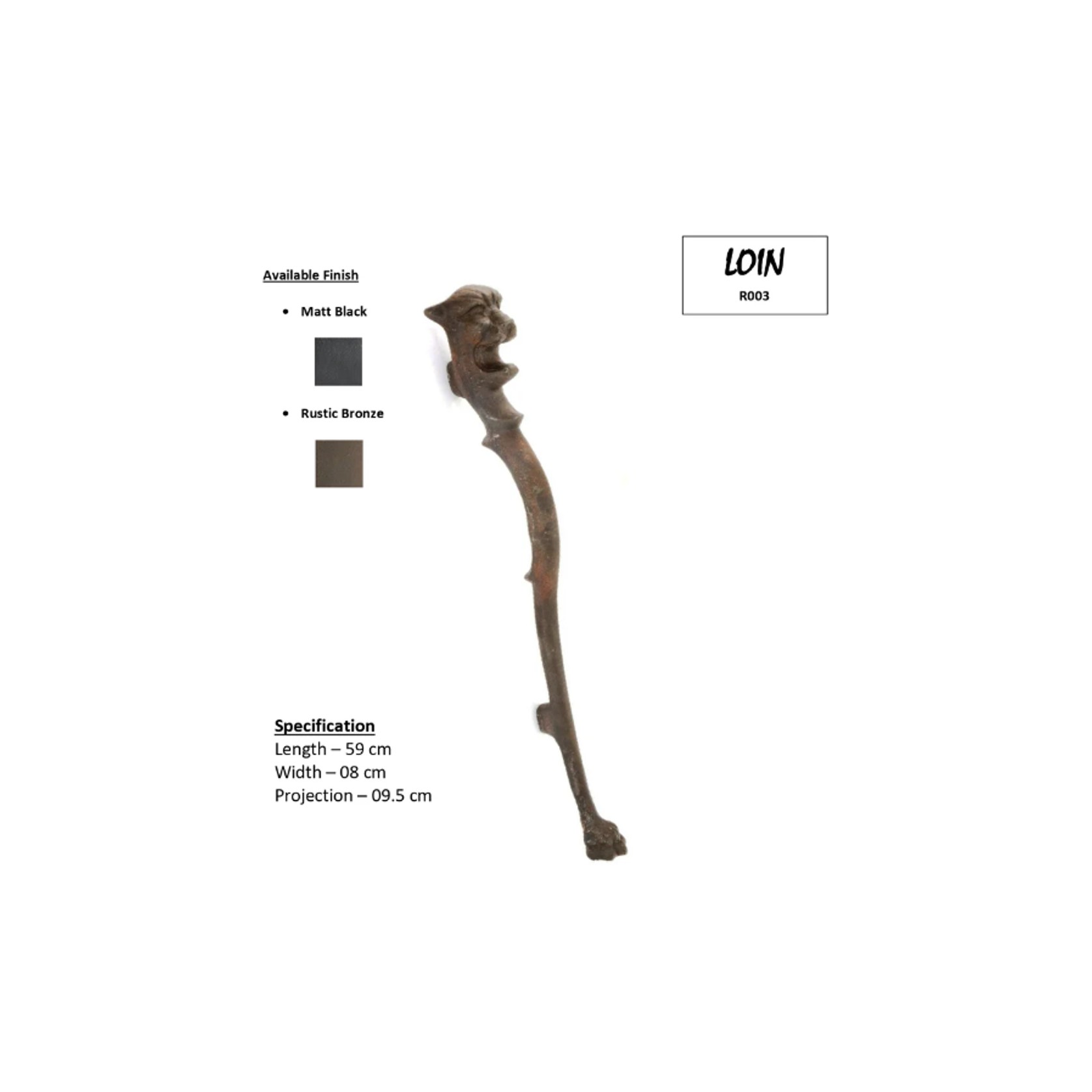Panther – Iron Door Pull Handle gallery detail image