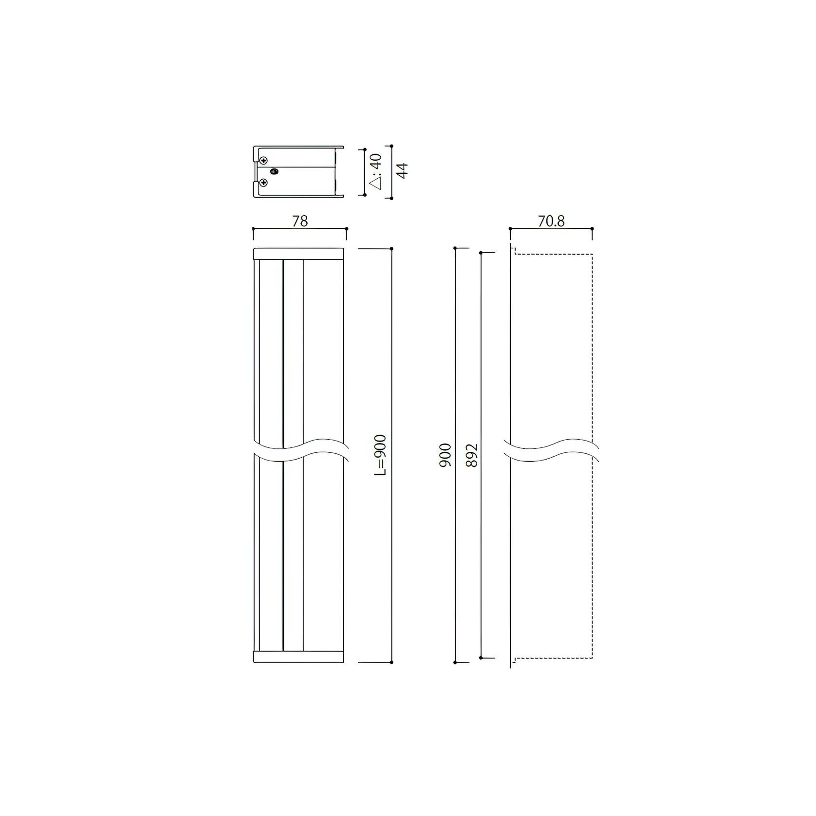 Kawajun PA-69 Sliding Door Edge Pull Handle gallery detail image