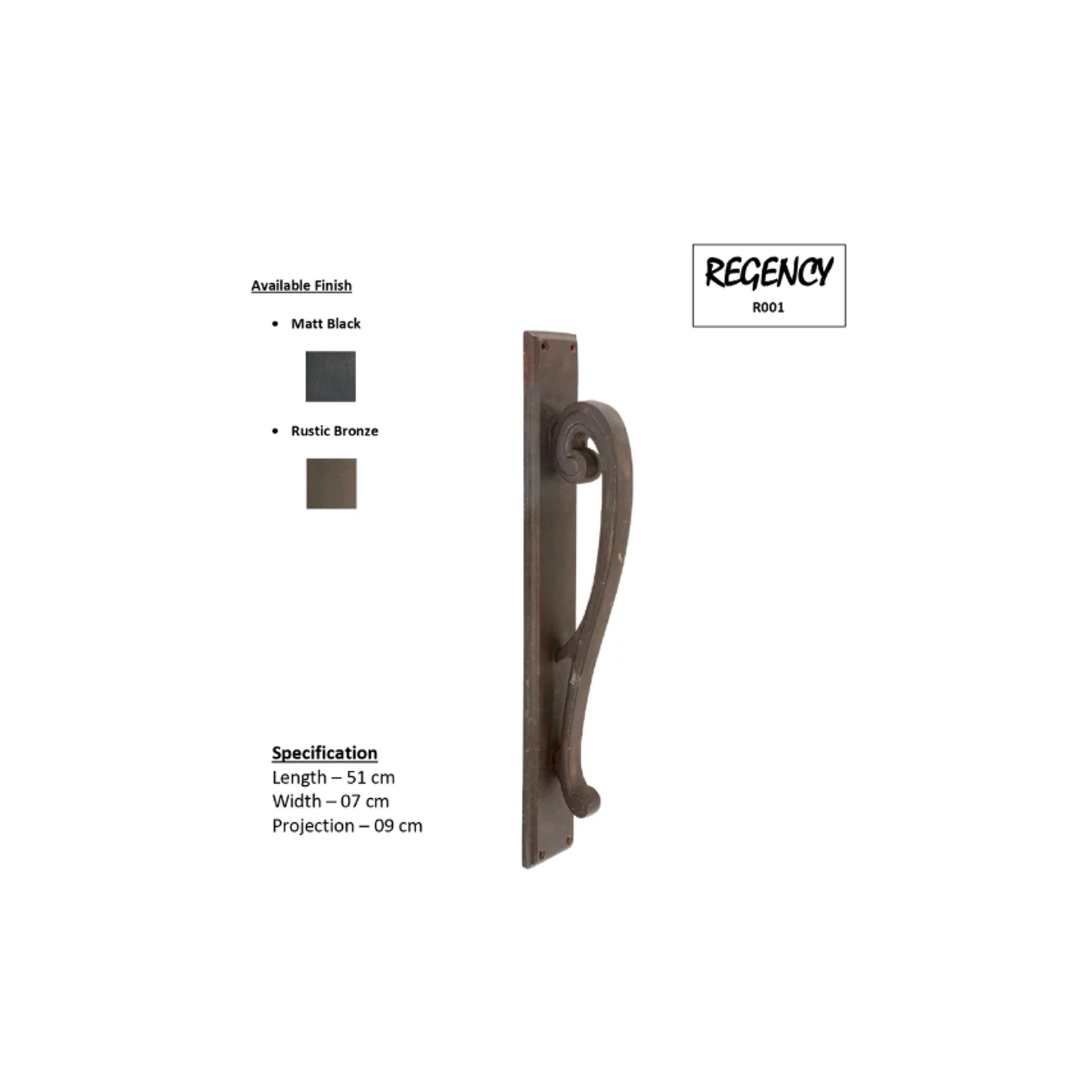 Regency – Iron Door Pull Handle gallery detail image